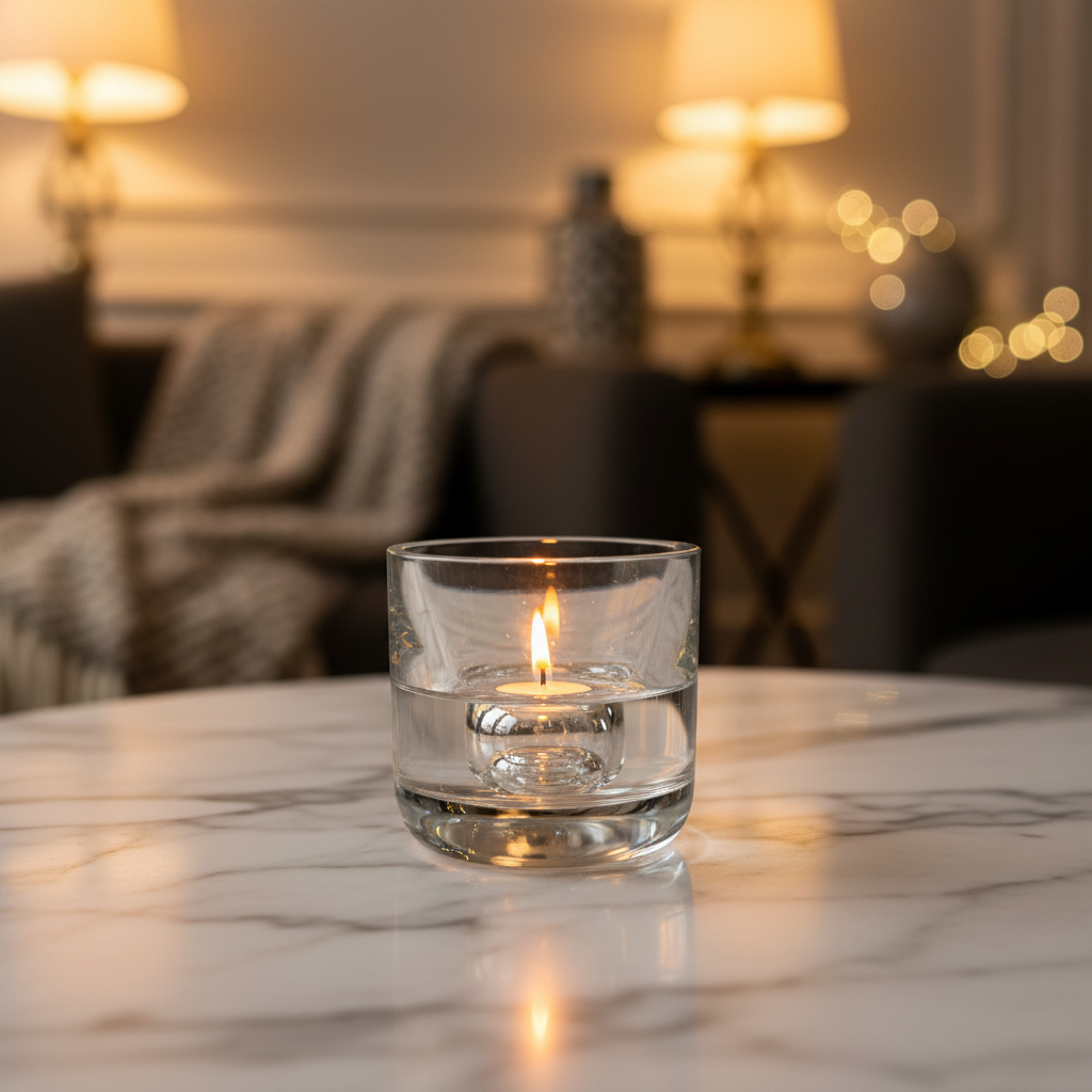 Lunar Oceans Crystal Glass Tealight holders Set of 3