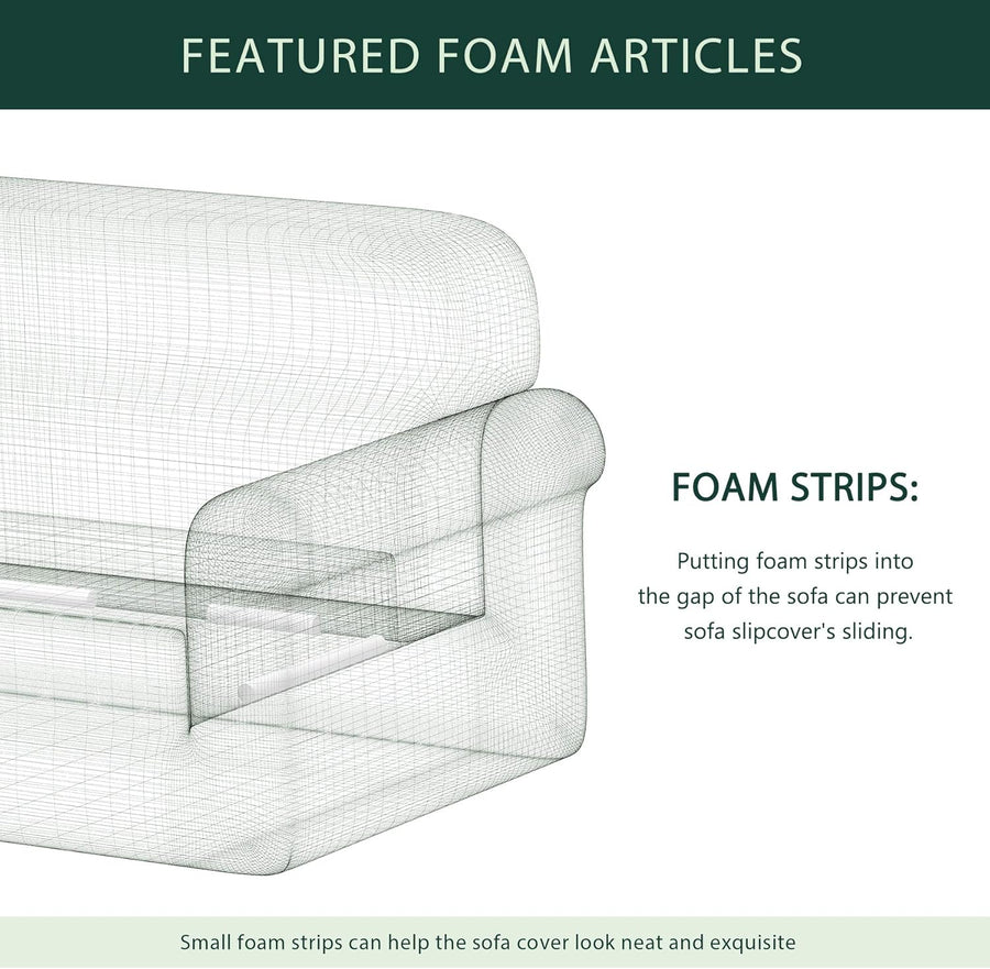 1 Piece Jacquard Sofa Cover - 3 Seater (Dove Grey) - liquidation.store