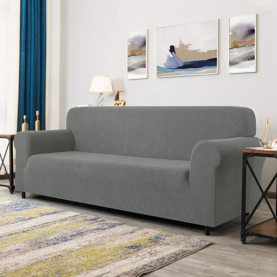 1 Piece Jacquard Sofa Cover - 3 Seater (Dove Grey) - liquidation.store