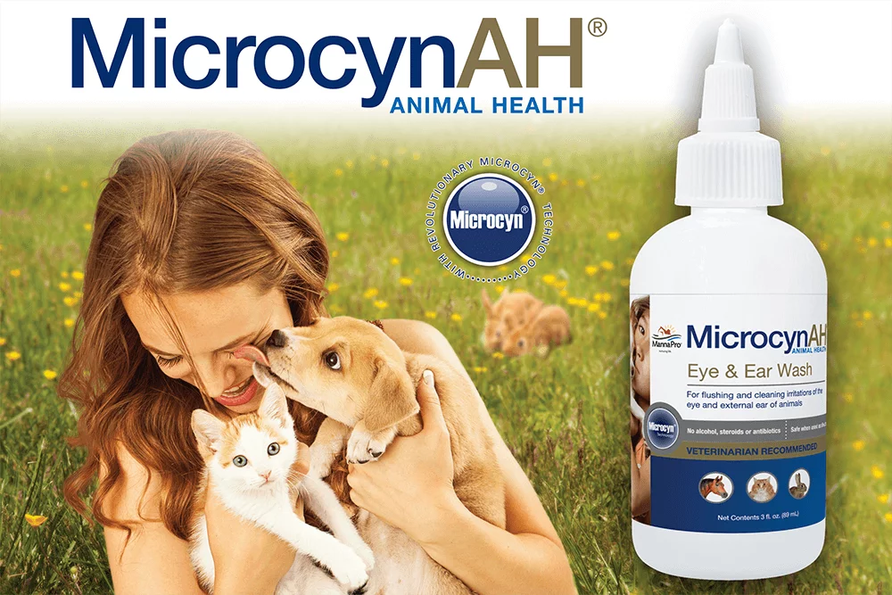 Microcyn AH Eye & Ear Wash, Cleaning & wound care for Pets - 89ml X3