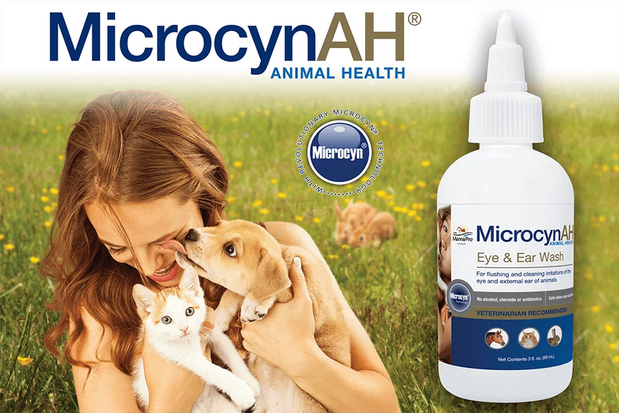Microcyn AH Eye & Ear Wash, Cleaning & wound care for Pets - 89ml X3