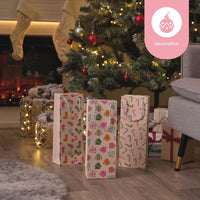 12 Christmas Wine Gift Bags with Sturdy Rope Handles in Festive Pastel Xmas Designs, Gift Bottle Bags - liquidation.store