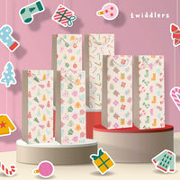 12 Christmas Wine Gift Bags with Sturdy Rope Handles in Festive Pastel Xmas Designs, Gift Bottle Bags - liquidation.store