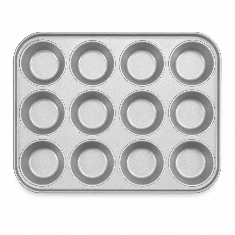 12 Cup Shallow Bun Tins - 2 Pack - liquidation.store