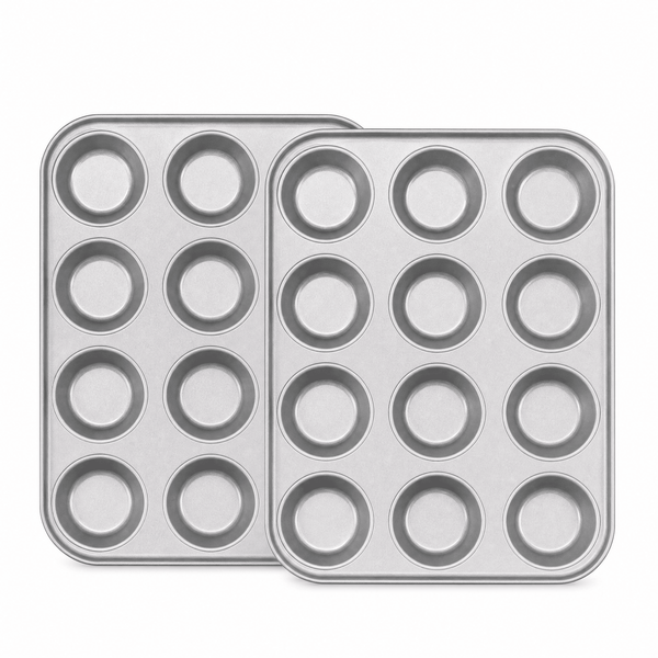 12 Cup Shallow Bun Tins - 2 Pack - liquidation.store