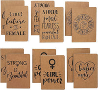 12 Pack Kraft Notebook Expansion - Feminism Designs, 6 Styles - liquidation.store