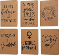 12 Pack Kraft Notebook Expansion - Feminism Designs, 6 Styles - liquidation.store