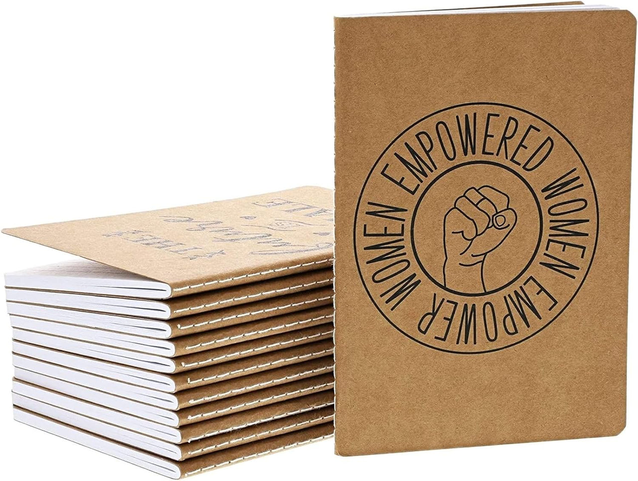 12 Pack Kraft Notebook Expansion - Feminism Designs, 6 Styles - liquidation.store
