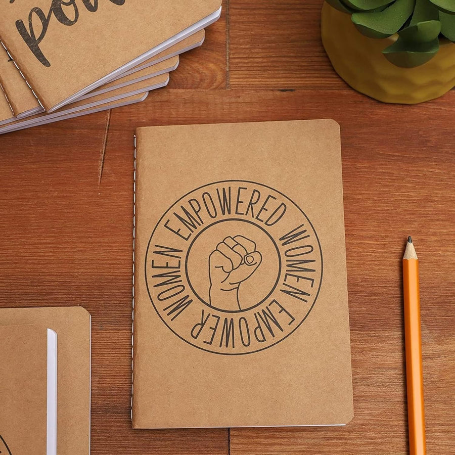 12 Pack Kraft Notebook Expansion - Feminism Designs, 6 Styles - liquidation.store