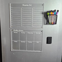 Thumbnail for 14pc Interchangeable Magnetic Clear Fridge Planner Calendar Board Set - liquidation.store