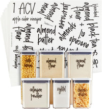 Thumbnail for 170 Keto Kitchen Pantry Labels for Food Storage Containers - Black Script - liquidation.store