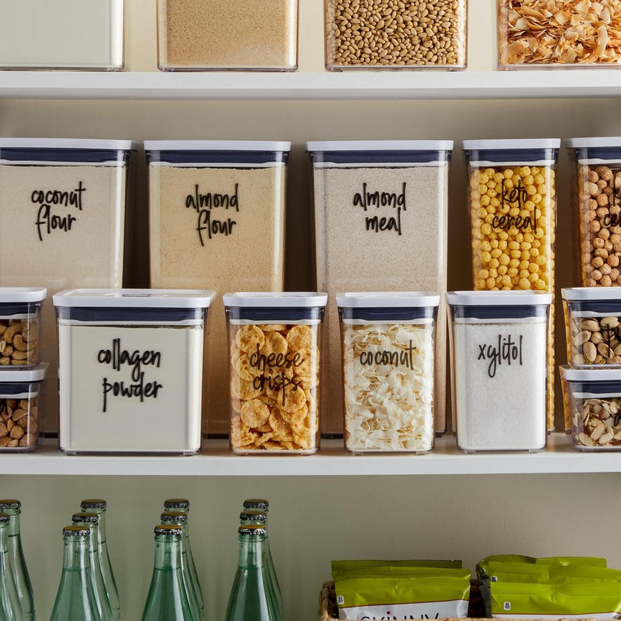 170 Keto Kitchen Pantry Labels for Food Storage Containers - Black Script - liquidation.store