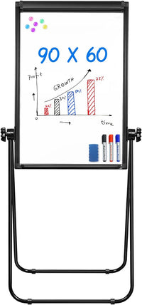 Thumbnail for 2 in 1 Magnetic Dry Board Whiteboard with Adjustable Easel Double Sided - 90x60cm - liquidation.store