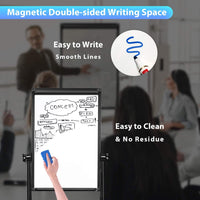 Thumbnail for 2 in 1 Magnetic Dry Board Whiteboard with Adjustable Easel Double Sided - 90x60cm - liquidation.store