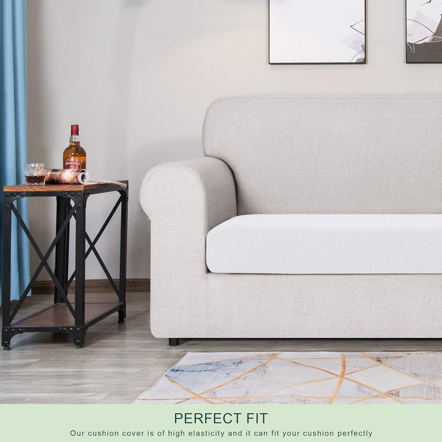 2 Seater Slipcover for Loveseat Couch - White - liquidation.store