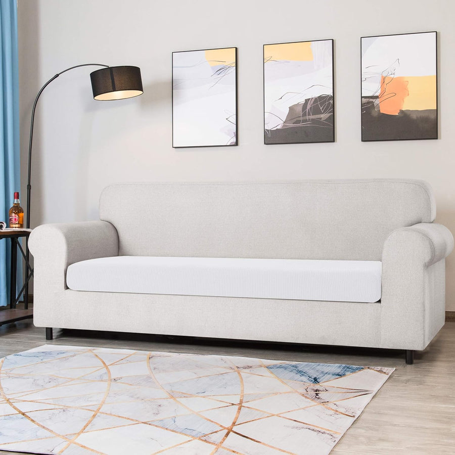2 Seater Slipcover for Loveseat Couch - White - liquidation.store