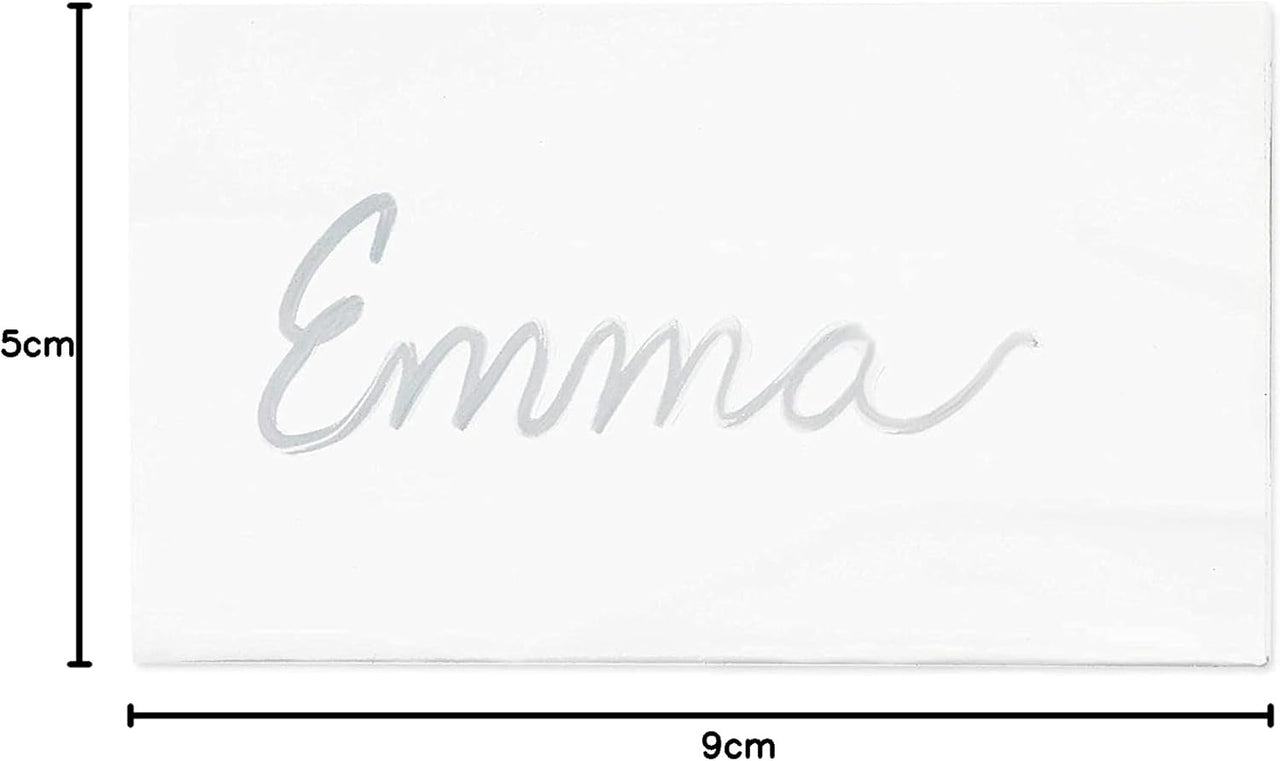 20 - Pack of Rectangular Acrylic Wedding Place Cards - 9x5cm Each - liquidation.store