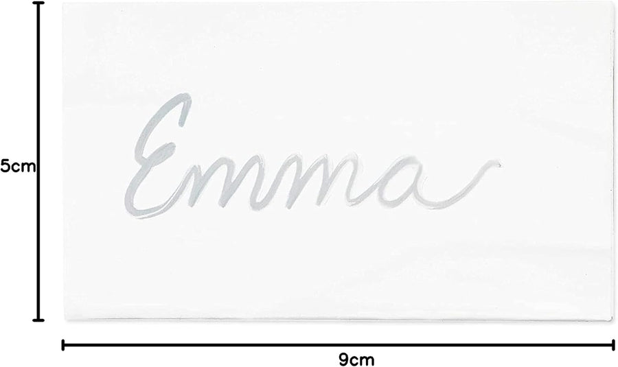 20 - Pack of Rectangular Acrylic Wedding Place Cards - 9x5cm Each - liquidation.store