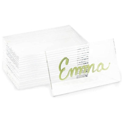 20 - Pack of Rectangular Acrylic Wedding Place Cards - 9x5cm Each - liquidation.store