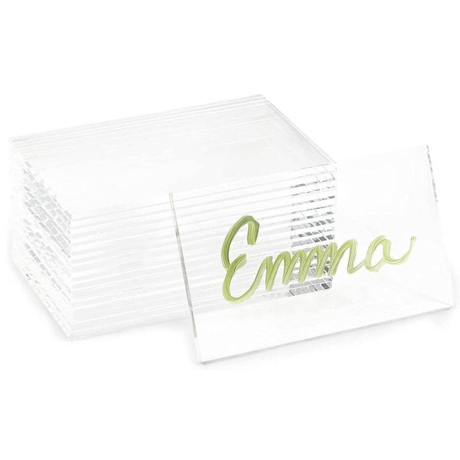 20 - Pack of Rectangular Acrylic Wedding Place Cards - 9x5cm Each - liquidation.store