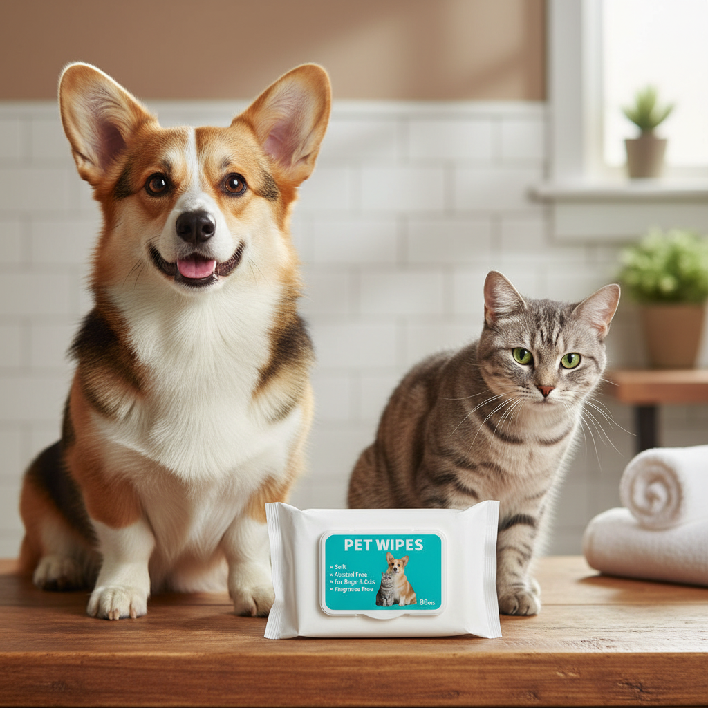 Alcohol-Free Soft Pet Wipes for Dogs and Cats - 80pcs