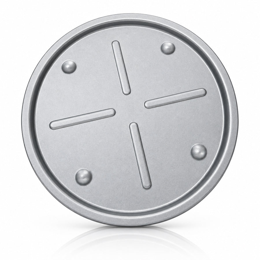 Metallic Round Pizza Pan with Raised Edge - 25cm (Grey)