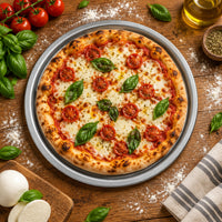 Metallic Round Pizza Pan with Raised Edge - 25cm (Grey)