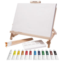 ARTISTIK 21-Piece Acrylic Wooden Easel Set – Complete Beginner Painting Kit