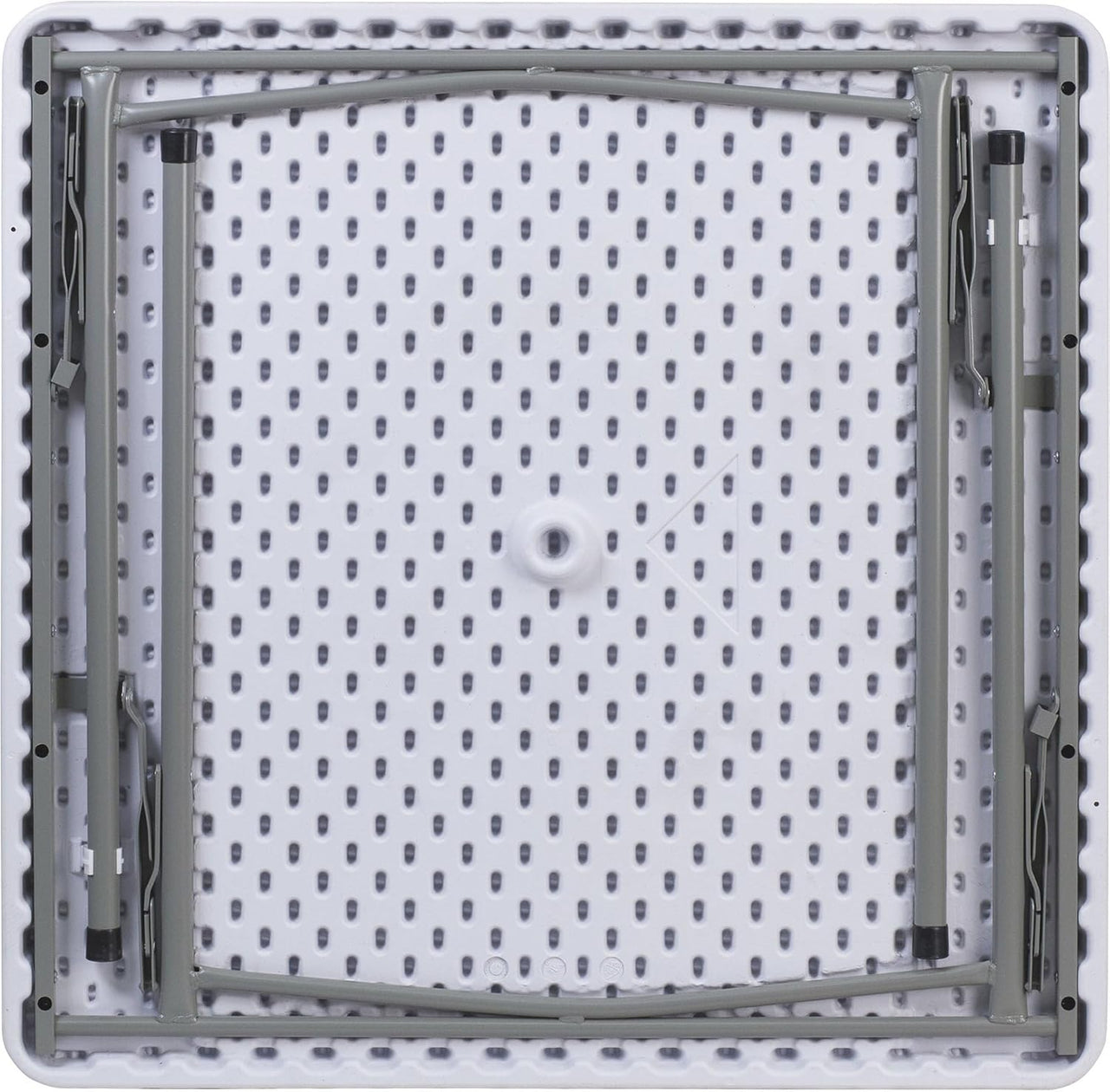 2.81 - Foot Square Granite White Plastic Folding Table - liquidation.store