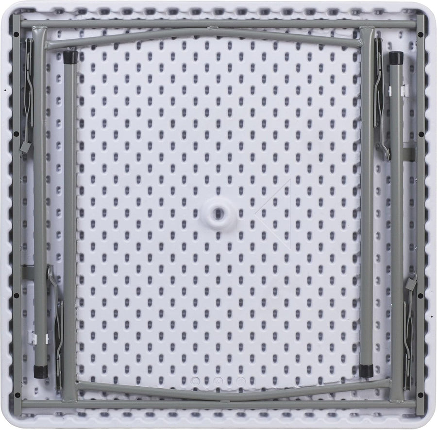 2.81 - Foot Square Granite White Plastic Folding Table - liquidation.store