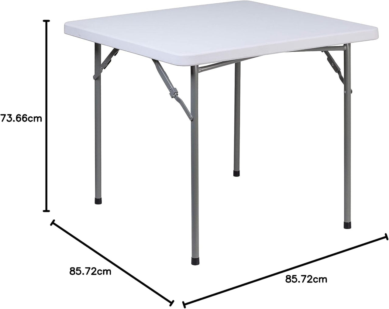 2.81 - Foot Square Granite White Plastic Folding Table - liquidation.store