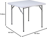2.81 - Foot Square Granite White Plastic Folding Table - liquidation.store