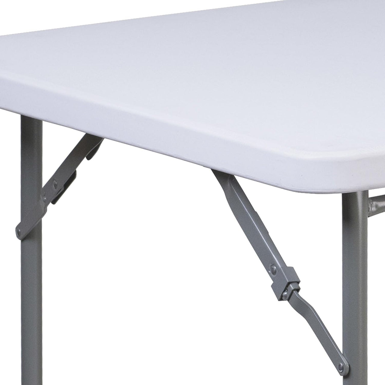 2.81 - Foot Square Granite White Plastic Folding Table - liquidation.store