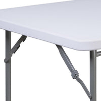 2.81 - Foot Square Granite White Plastic Folding Table - liquidation.store