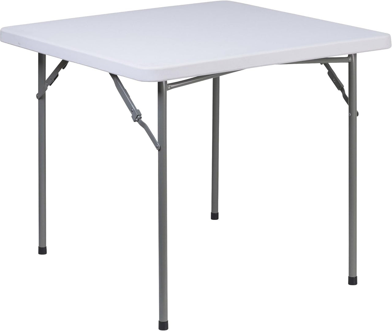 2.81 - Foot Square Granite White Plastic Folding Table - liquidation.store