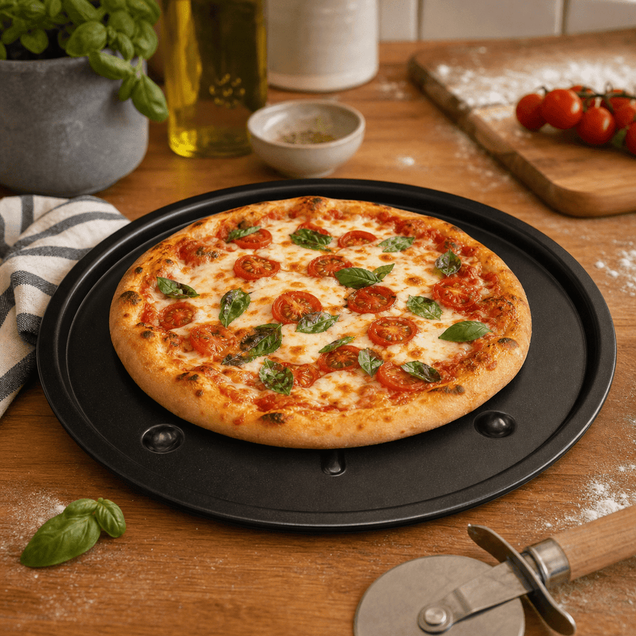 28cm Non Stick Pizza Tray - 2 Pack - liquidation.store