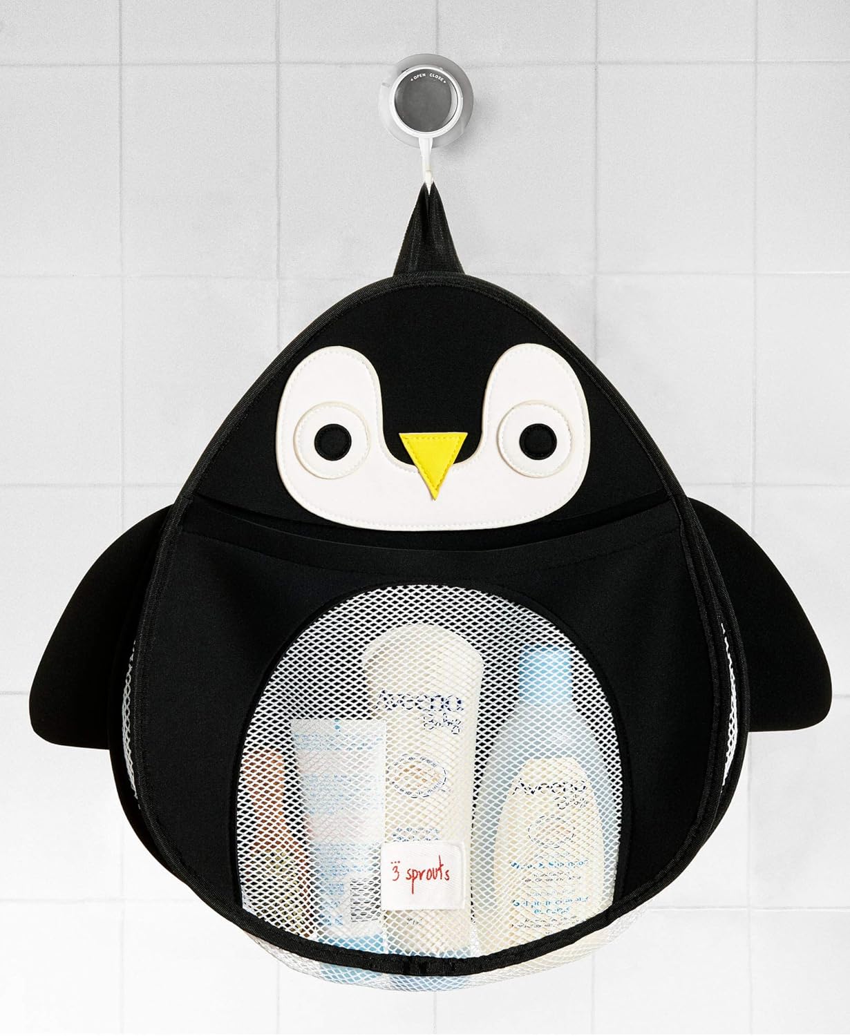 3 Sprouts Baby Bath Toy Bag for Bath Toys - Penguin - liquidation.store