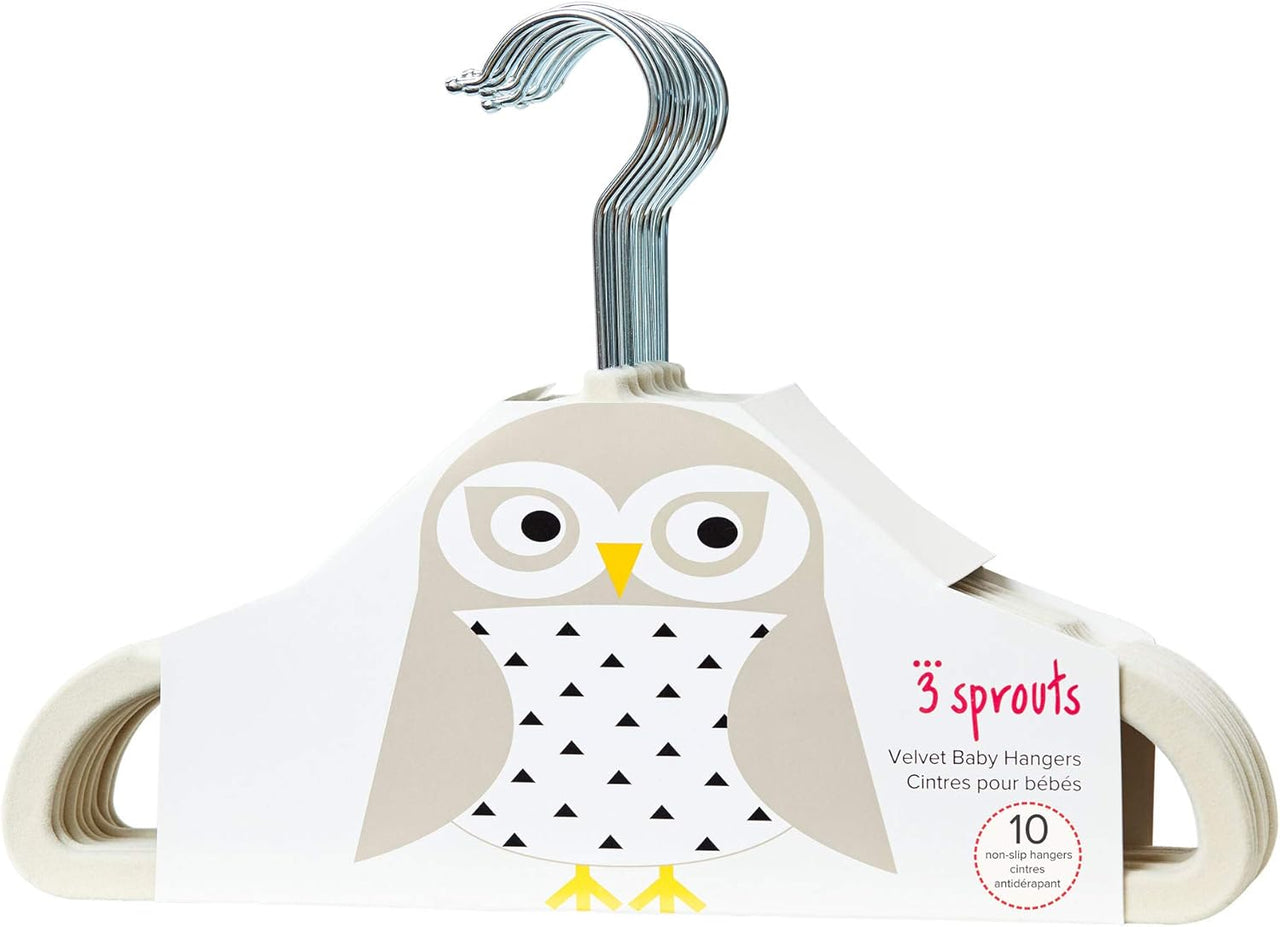 3 Sprouts Baby Hangers - Owl Beige - liquidation.store