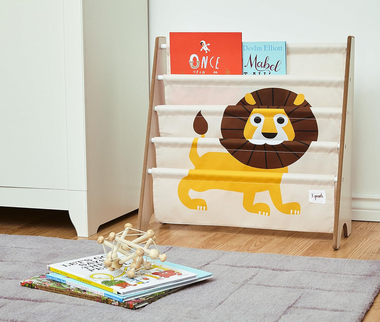 3 Sprouts Children's Book Rack - Lion - liquidation.store