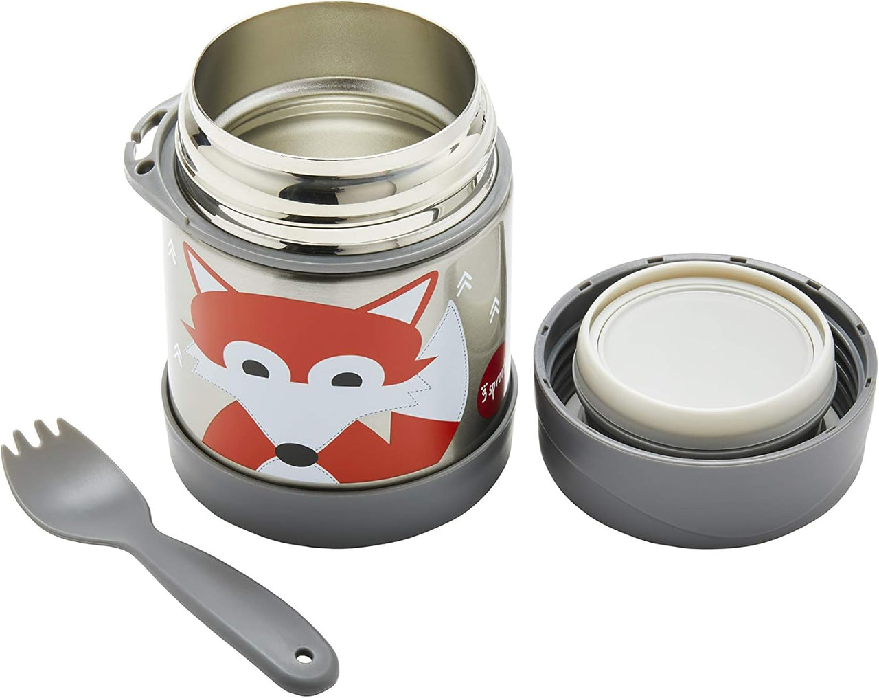 3 Sprouts Stainless Steel Food Flask and Spork for Kids - Fox - liquidation.store