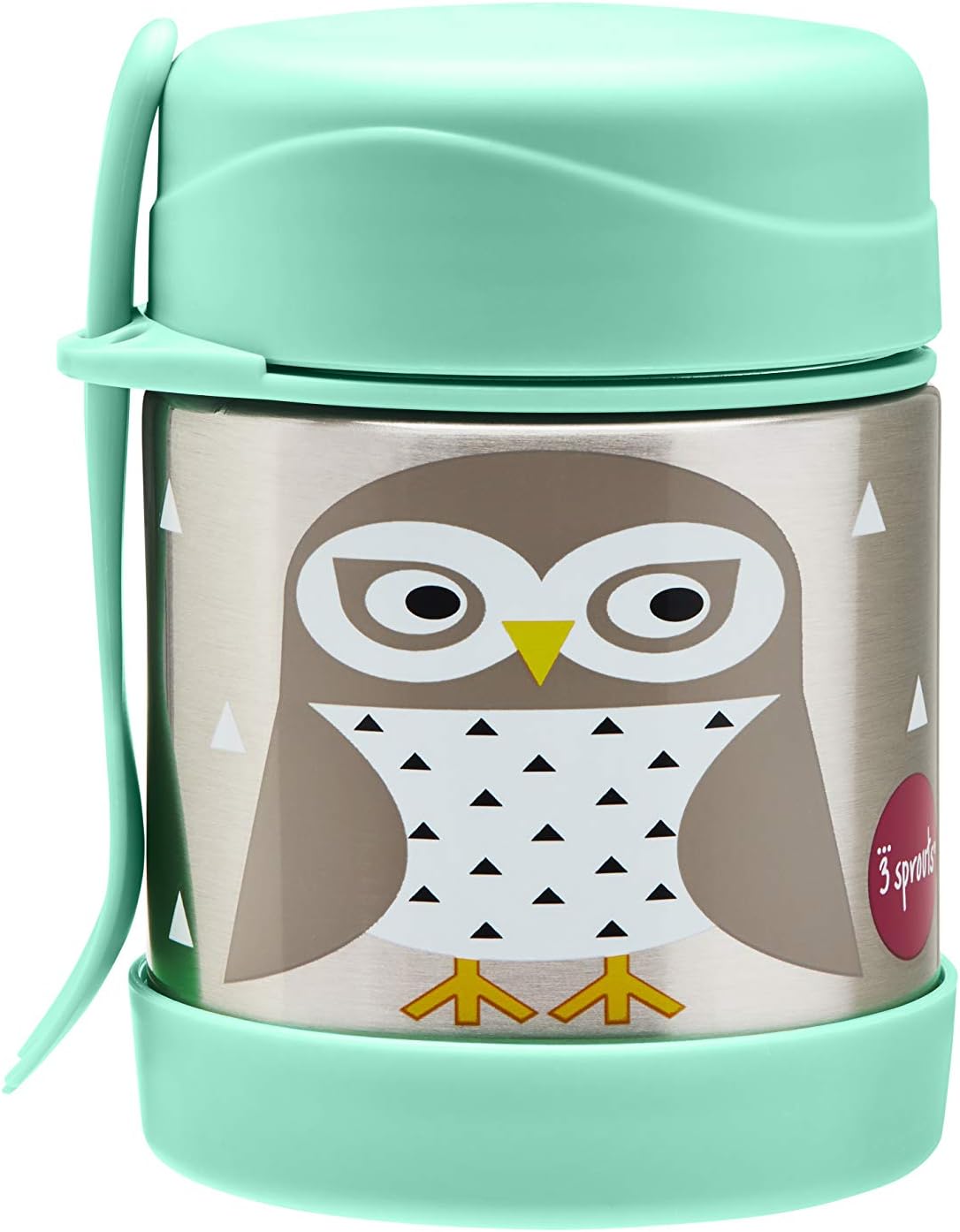 3 Sprouts Stainless Steel Food Flask and Spork for kids - Owl - liquidation.store