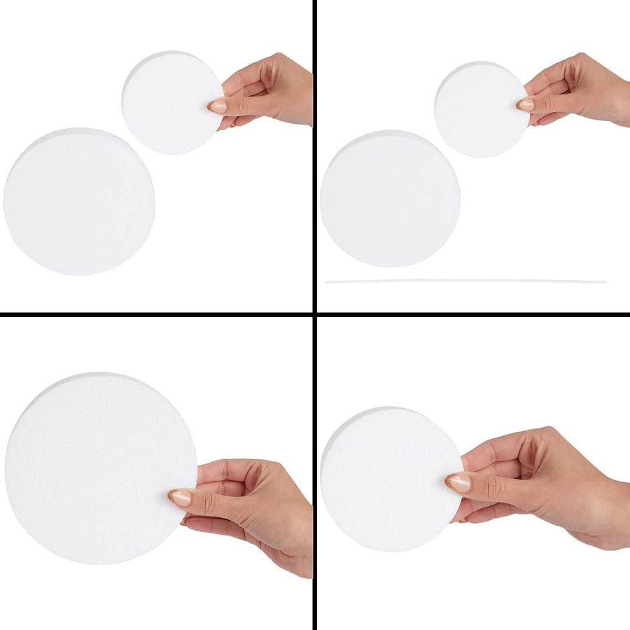 30 Craft Foam Circles with 30 Plastic Dowels (2 Sizes) - liquidation.store