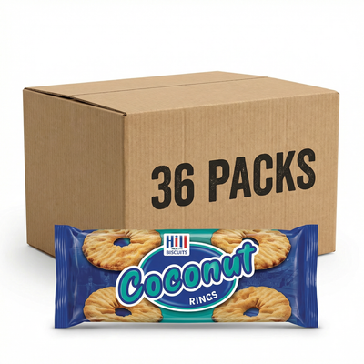 Hill Biscuits Coconut Rings - 150g x 36 Packs