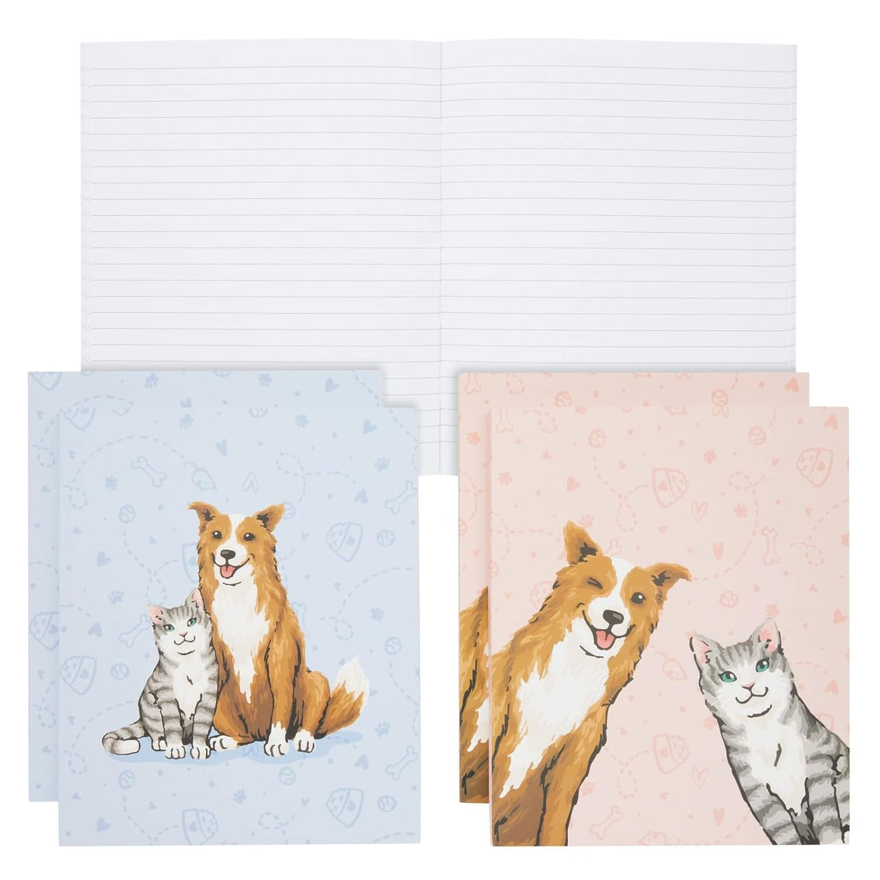 4 Pack Cat & Dog Veterinarian Journal - Lined Pink/Blue - liquidation.store