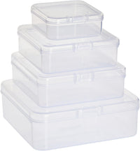 40 Piece Empty Square Mini Storage Containers with Lids (4 Sizes) - liquidation.store
