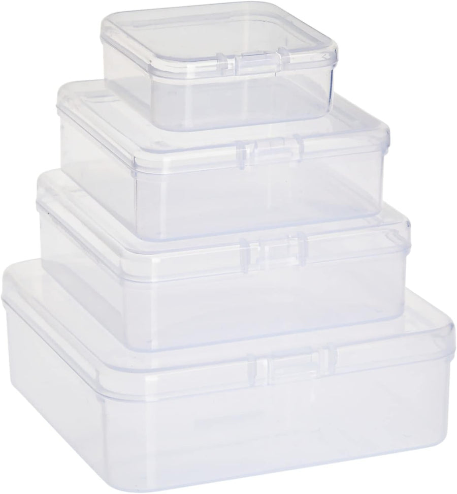 40 Piece Empty Square Mini Storage Containers with Lids (4 Sizes) - liquidation.store