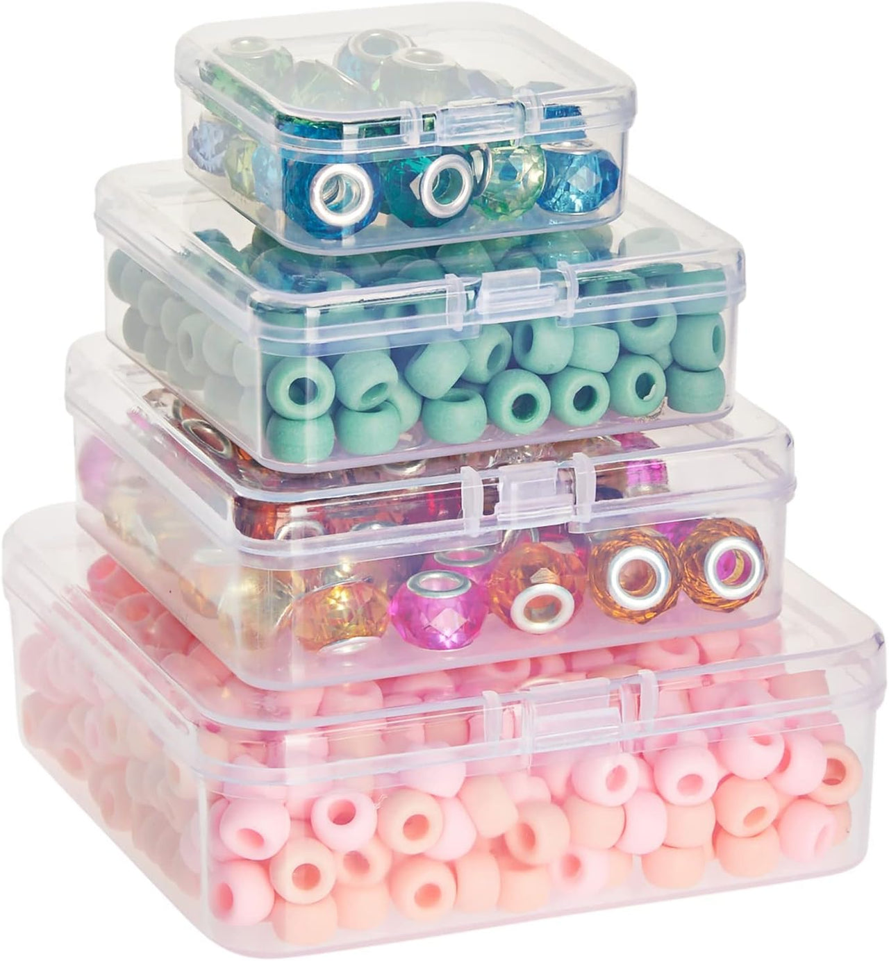 40 Piece Empty Square Mini Storage Containers with Lids (4 Sizes) - liquidation.store