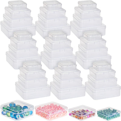40 Piece Empty Square Mini Storage Containers with Lids (4 Sizes) - liquidation.store