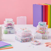 40 Piece Empty Square Mini Storage Containers with Lids (4 Sizes) - liquidation.store