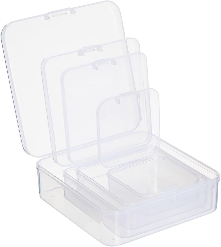 40 Piece Empty Square Mini Storage Containers with Lids (4 Sizes) - liquidation.store